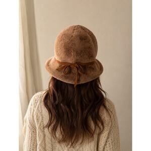 Vintage Duchess Fur Felt Cloche Hat Brown Italian Made Bowler Bucket Hat